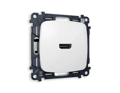 MO114010 Комплект механизма розетки HDMI 2.0 OMEGA Белый глянец 40V/500mA 2.0GHz 5-18Gbit/s QUANT (OP1140, VM222), AMBRELLA VOLT, MO114010 - фото 107309