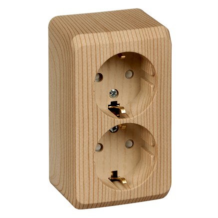 Systeme Electric Этюд наруж Дача Сосна Розетка 2-ая с/з со шторками, PA16-008D - фото 109375