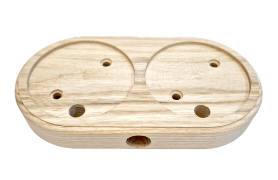 Рамка плоская под трубу, 2 поста, Vintage-brass, ясень, VB-L2