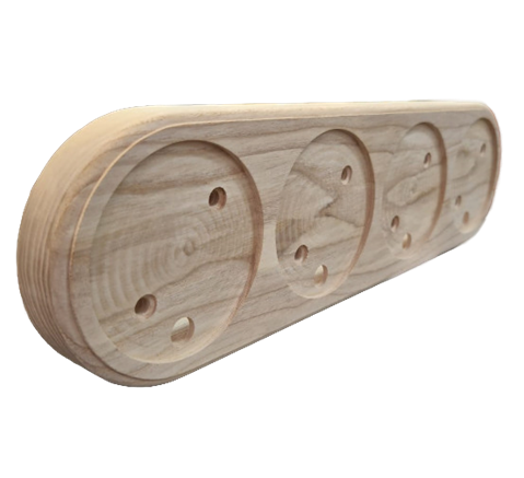 Рамка плоская под трубу, 4 поста, Vintage-brass, ясень, VB-L4