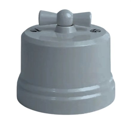 Ретро выключатель пластиковый серый EDISEL ВASIC KBSw1-05