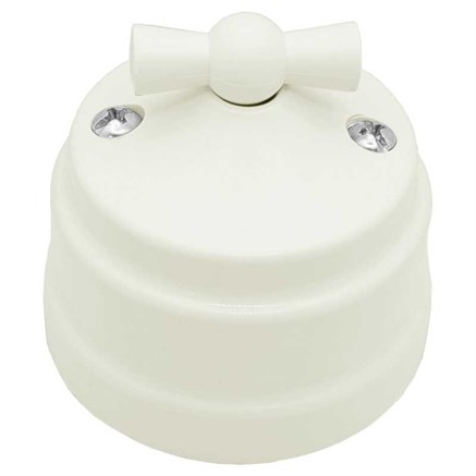 Ретро выключатель поворотный 2-клавишный, пластик, бежевый, Bylectrica А5 10-2292 бежевый