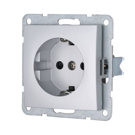 Розетка Серебро с з/к с защитными шторками LK60 LK STUDIO 863203