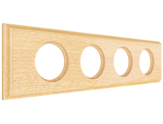 Рамка 4х-местная деревянная для скрытой установки, форма - прямоугольник, цвет - бук натуральный, серия Лахта, коллекция "СенатЪ", МезонинЪ, GE70864-25