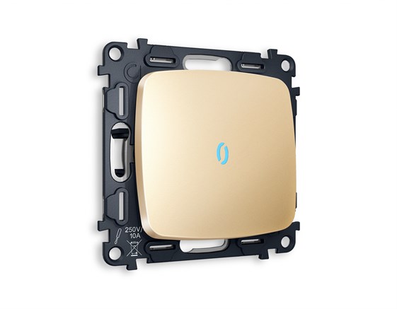 MO602020 Комплект механизма 1-кл выключателя с подсветкой 10000K OMEGA Шампань QUANT (OP6020, VM101, G17B), AMBRELLA VOLT, MO602020 - фото 92626