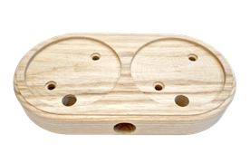 Рамка плоская под трубу, 2 поста, Vintage-brass, ясень, VB-L2