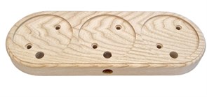 Рамка плоская под трубу, 3 поста, Vintage-brass, ясень, VB-L3