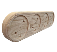 Рамка плоская под трубу, 4 поста, Vintage-brass, ясень, VB-L4