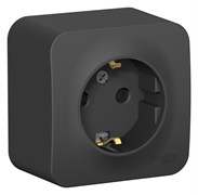 Systeme Electric Blanca наруж Антрацит Розетка с/з со шторками 16А, 250В, изолир. пластина, BLNRA011116