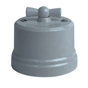 Ретро выключатель пластиковый серый EDISEL ВASIC KBSw1-05