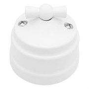 Ретро выключатель поворотный 2х-клавишный, пластик, белый, Bylectrica А5 10-2292