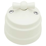 Ретро выключатель поворотный 1-клавишный, пластик, бежевый, Bylectrica  А6 10-2296 бежевый