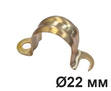 Крепеж двухсторонний для труб D22, Латунь , Villaris-Loft, 2022214