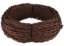 Ретро кабель витой  2х1,5 (коричневый)