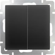 Выключатель двухклавишный проходной (черный матовый) W1122008