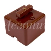 Выключатель ретро фарфоровый квадратный коричневый Мезонин GE80404-04