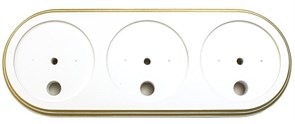 Подложка 3-местн. деревянная ретро Белая с золотом EDISEL GRANDE GR-WG-3
