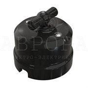 Ретро выключатель фарфоровый Черный "Аврора" Мезонин GE70405-05