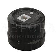 Ретро розетка для интернета RJ45, Черный, серия Аврора Мезонин GE70342-05