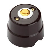 Кнопка латунная ретро ( кнопка/звонок) коричневый, 2А 48V Fanton Country 84003BW