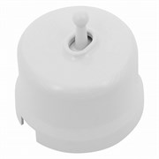 Ретро выключатель тумблерный, пластиковый, белый, Bironi B1-230-21-PB