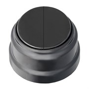 Ретро выключатель 2х-клавишный, пластик, черный, Bylectrica А56-2212 черный