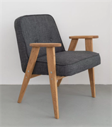 Кресло винтажное ретро из массива дуба, цвет серый КР000Ср