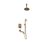 10137/1DF Комплект для душа встраиваемый с изливом лейка с потолка (душ ДВОЙНОЙ ЦВЕТОК) WINDSOR, Bronze de Luxe