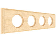 Рамка 4х-местная деревянная для скрытой установки, форма - прямоугольник, цвет - без тонировки, серия Лахта, коллекция "СенатЪ", МезонинЪ, GE70864-00