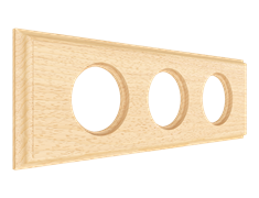 Рамка 3х-местная деревянная для скрытой установки, форма - прямоугольник, цвет - бук натуральный, серия Лахта, коллекция "СенатЪ", МезонинЪ, GE70863-25