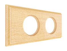 Рамка 2х-местная деревянная для скрытой установки, форма - прямоугольник, цвет - без тонировки, серия Лахта, коллекция "СенатЪ", МезонинЪ, GE70862-00