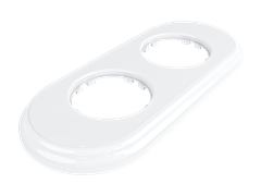 Рамка 2х-местная пластиковая для скрытой установки, овал, цвет - белый, серия ЛАХТА, МезонинЪ, GE35702-01