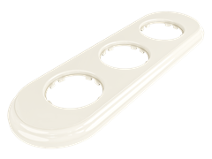 Рамка 3х-местная пластиковая для скрытой установки, овал, цвет - слоновая кость, серия ЛАХТА, МезонинЪ, GE35703-02