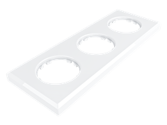 Рамка 3х-местная пластиковая для скрытой установки, прямоугольник, цвет - белый, серия ЛАХТА, МезонинЪ, GE35723-01