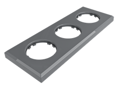 Рамка 3х-местная пластиковая для скрытой установки, прямоугольник, цвет - серый, серия ЛАХТА, МезонинЪ, GE35723-07