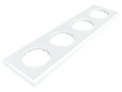 Рамка 4х-местная пластиковая для скрытой установки, прямоугольник, цвет - белый, серия ЛАХТА, МезонинЪ, GE35724-01