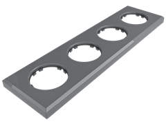 Рамка 4х-местная пластиковая для скрытой установки, прямоугольник, цвет - серый, серия ЛАХТА, МезонинЪ, GE35724-07