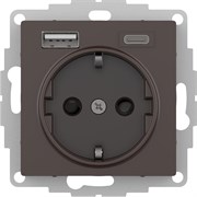 Мокко Розетка 16А с USB A+C (5В/2,4А/3 А, 2х5В/1,5А), мех Systeme Electric AtlasDesign ATN000632