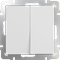 Выключатель  двухклавишный  (белый) W1120001 - фото 16509