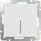 Выключатель одноклавишный проходной с подсветкой (белый) W1112101 - фото 16529