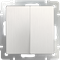 Выключатель  двухклавишный  (перламутровый рифленый) W1120013 - фото 16668
