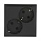 Розетка двойная Черная с з/к с защитными шторками LK60 LK STUDIO 863508