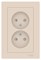 Беж Розетка б/з двойная, со шторками,16А, в сборе Systeme Electric AtlasDesign ATN000222 - фото 74130