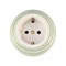 Розетка ретро керамическая с заземлением Зеленый, Leanza Verde РЗЗ - фото 86935