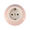 Розетка ретро керамическая с заземлением Розовый, Leanza Rosa РДЗ - фото 86965